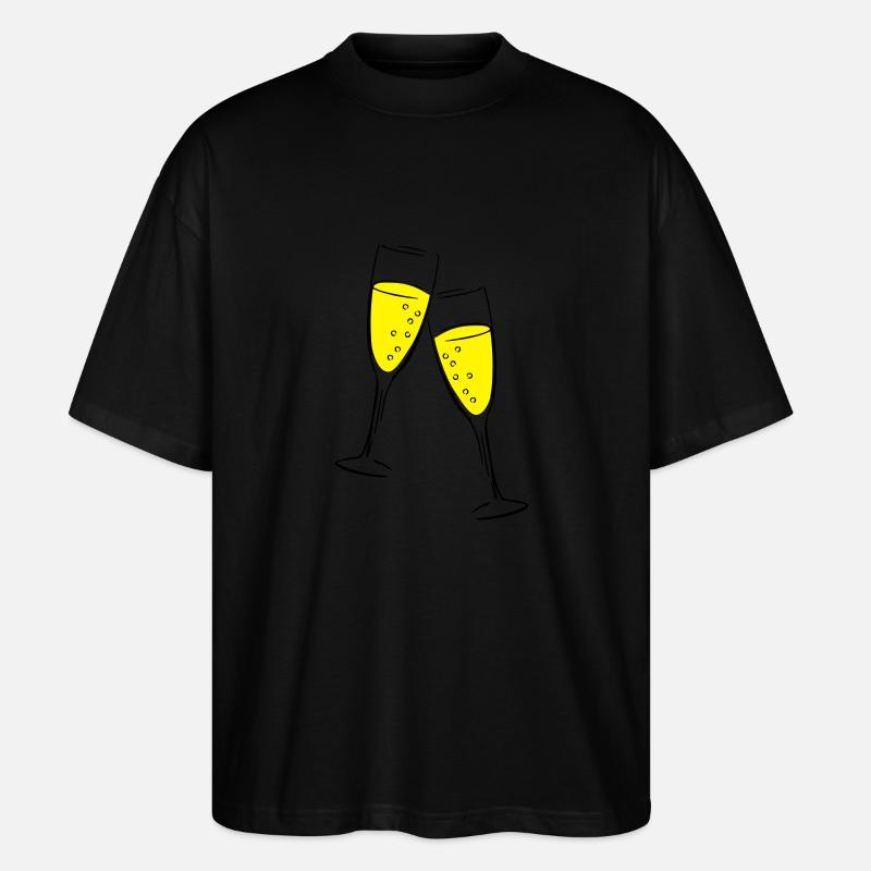 sekt design glas - Stanley/Stella Oversized Unisex Bio T-Shirt Blaster 2.0 - Schwarz