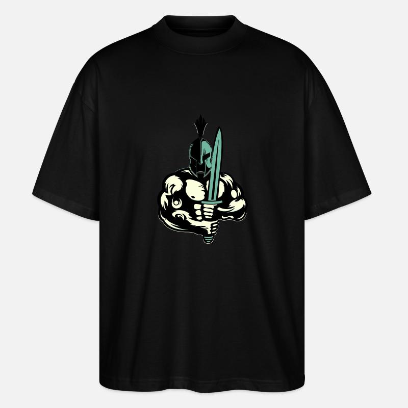 Sparta Warrior - Stanley/Stella Oversized Unisex Bio T-Shirt Blaster 2.0 - Schwarz