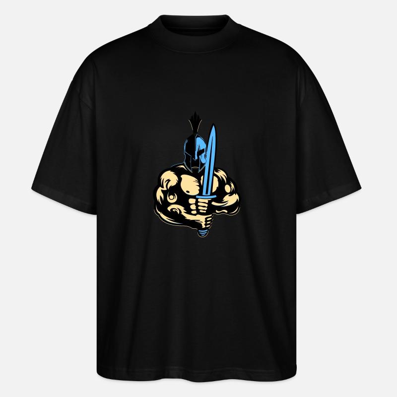 Sparta Warrior - Stanley/Stella Oversized Unisex Bio T-Shirt Blaster 2.0 - Schwarz