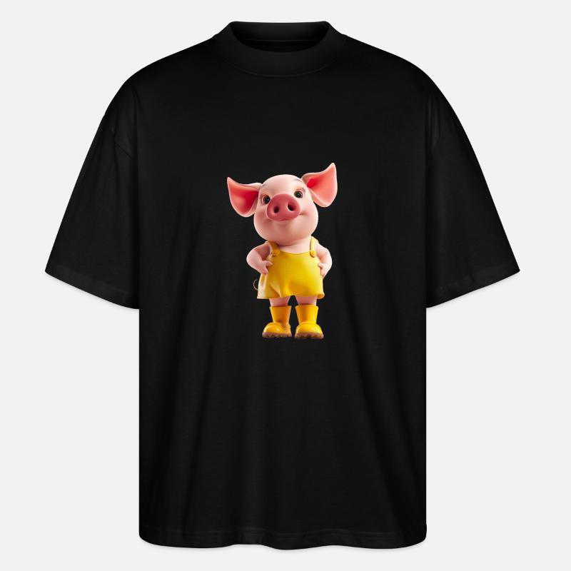 Kleines freches Ferkel - Stanley/Stella Oversized Unisex Bio T-Shirt Blaster 2.0 - Schwarz