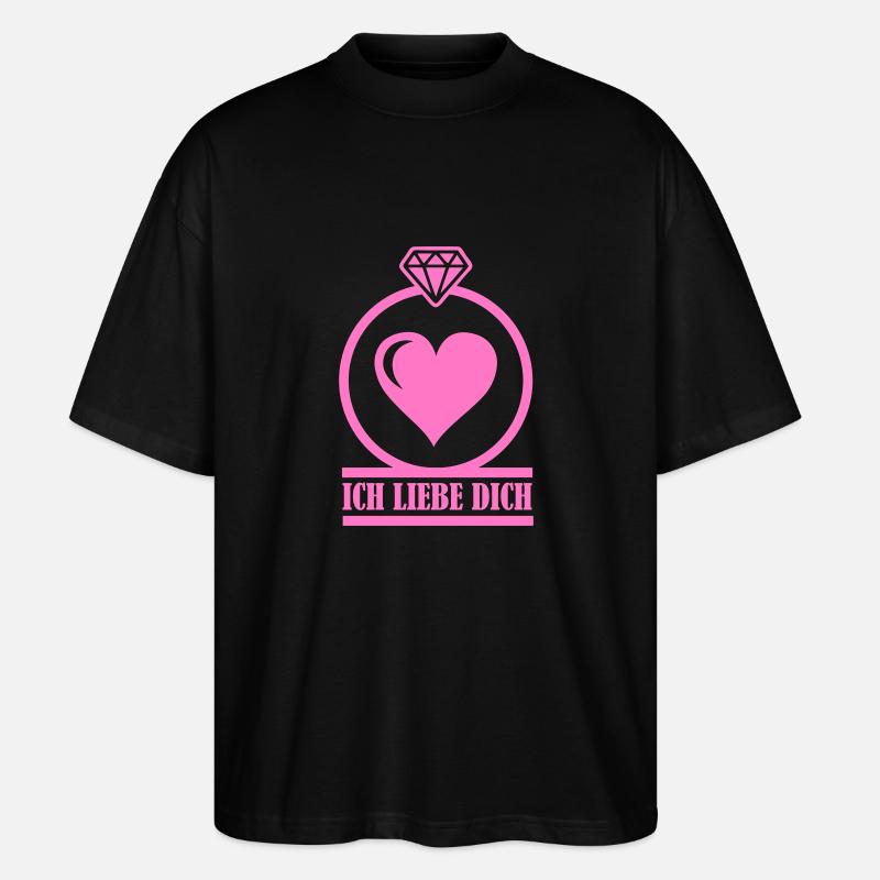 ich liebe dich - Stanley/Stella Oversized Unisex Bio T-Shirt Blaster 2.0 - Schwarz