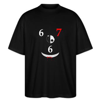 T-Shirts | 667 Elite-Clan | 330 - Stanley/Stella Oversized Unisex Bio T-Shirt Blaster 2.0 - Schwarz - Vorne - Alina (178cm) & Michal (187cm)