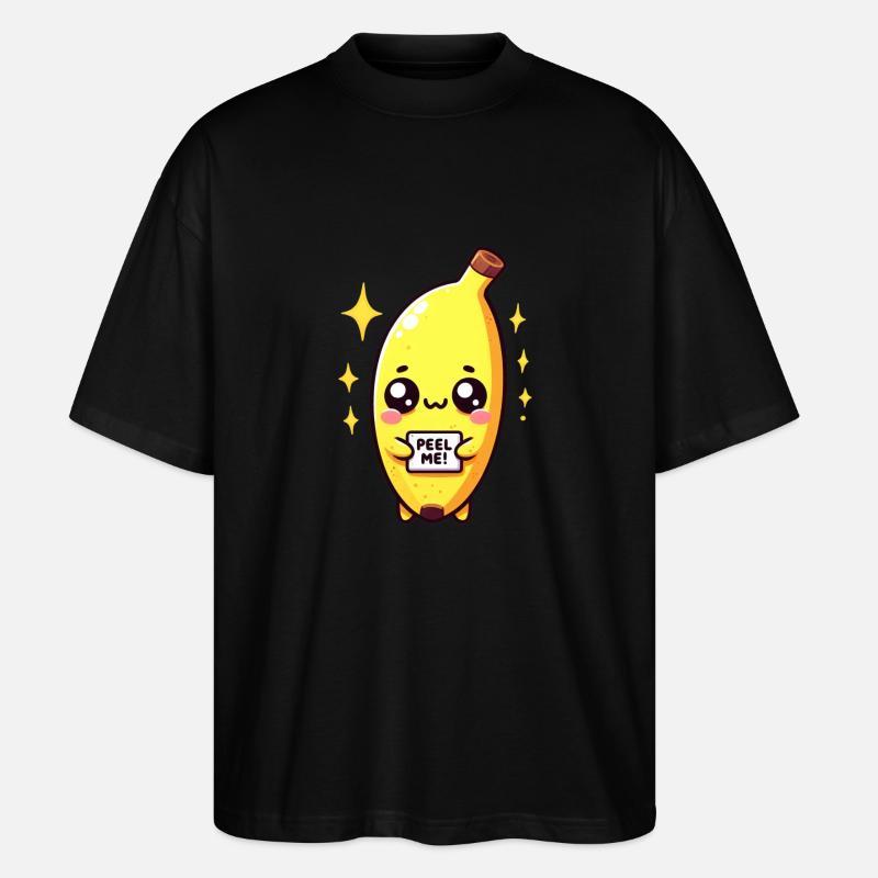 "Peel Me" - Banana - Stanley/Stella Oversized Unisex Organic T-shirt Blaster 2.0 - black