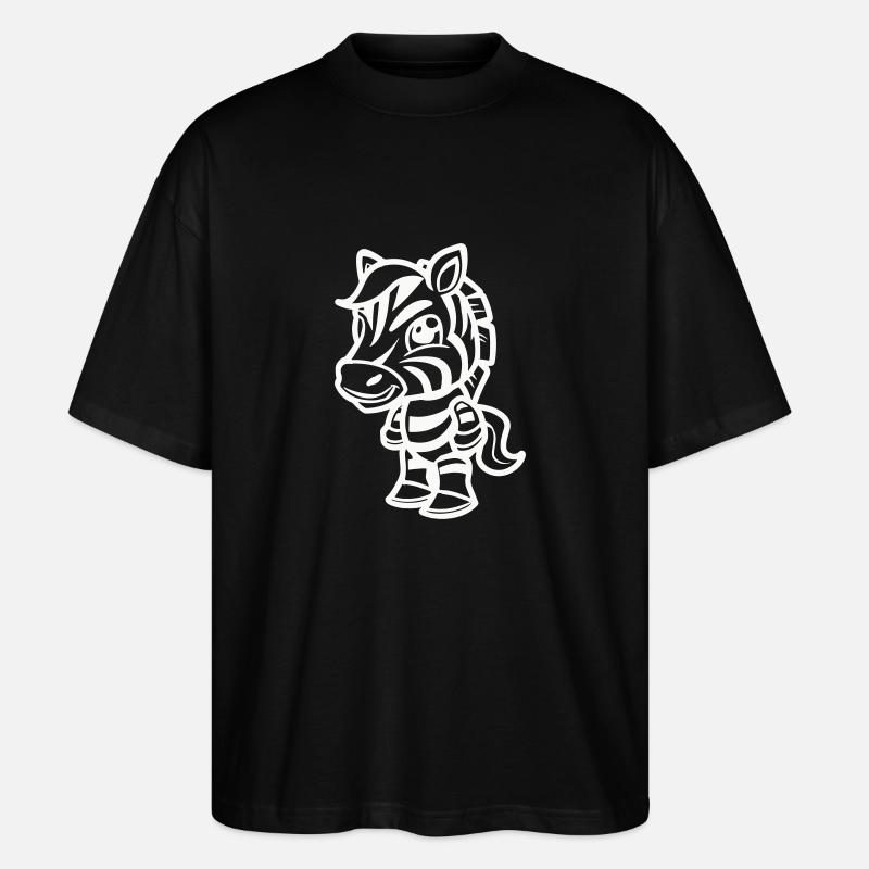 Zebra Comic - Stanley/Stella Oversized Unisex Organic T-shirt Blaster 2.0 - black