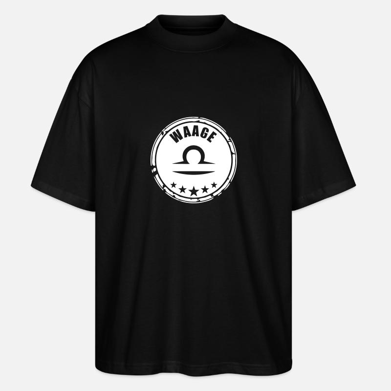 Sternzeichen Waage - Stanley/Stella Oversized Unisex Bio T-Shirt Blaster 2.0 - Schwarz