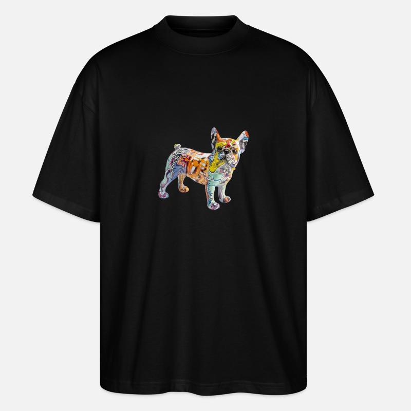 Hund Graffiti - Stanley/Stella Oversized Unisex Bio T-Shirt Blaster 2.0 - Schwarz
