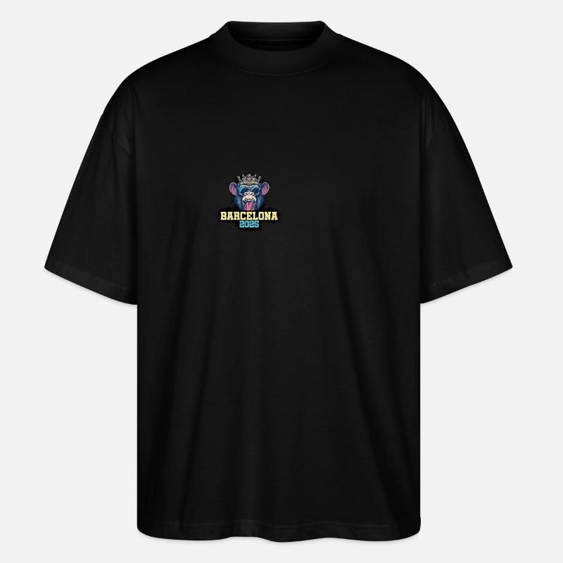 Barcelona 2025 Affe - Stanley/Stella Oversized Unisex Bio T-Shirt Blaster 2.0 - Schwarz