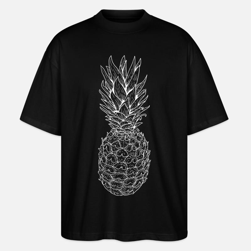 Ananas weiß - Stanley/Stella Oversized Unisex Bio T-Shirt Blaster 2.0 - Schwarz