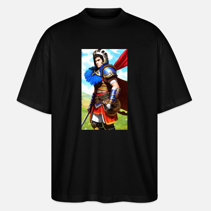 Mehrfarbiger Ritter Gladiator - Stanley/Stella Oversized Unisex Bio T-Shirt Blaster 2.0 - Schwarz