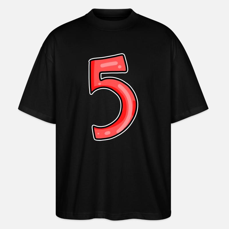 5 red - Stanley/Stella Oversized Unisex Organic T-shirt Blaster 2.0 - black