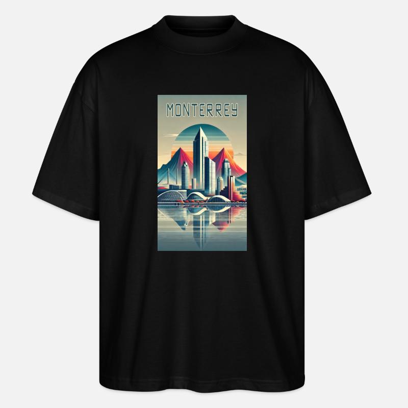 Monterrey Mexiko Modern Design - Stanley/Stella Oversized Unisex Bio T-Shirt Blaster 2.0 - Schwarz