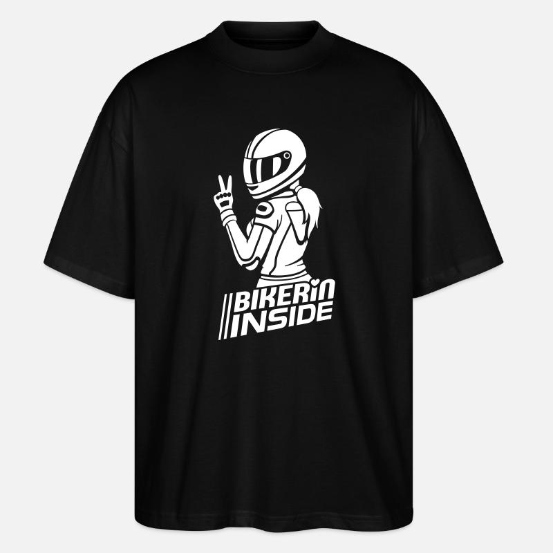 Bikerin inside (Farbe änderbar) - Stanley/Stella Oversized Unisex Bio T-Shirt Blaster 2.0 - Schwarz