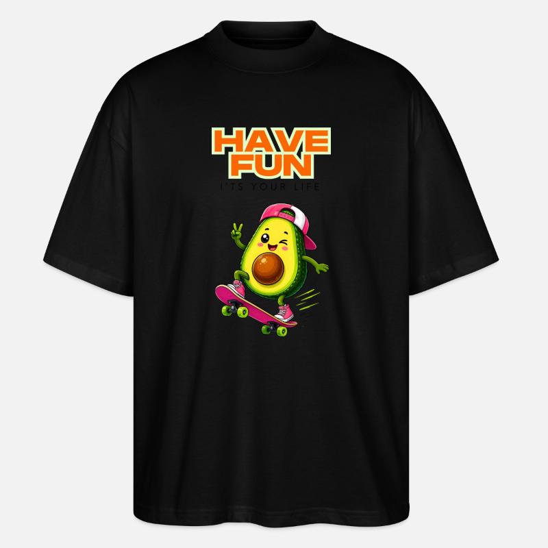 Avocado Skate Spaß - Stanley/Stella Oversized Unisex Bio T-Shirt Blaster 2.0 - Schwarz