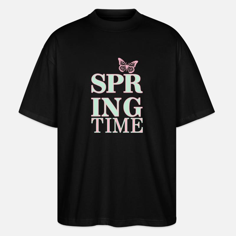 Spring Time - Spring is here! - Stanley/Stella Oversized Unisex Organic T-shirt Blaster 2.0 - black
