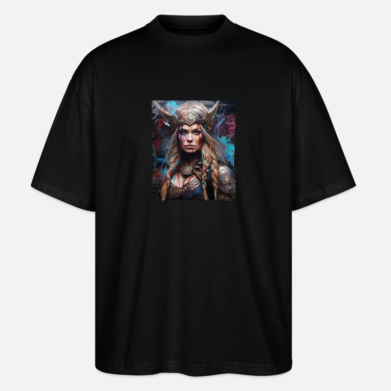 Wikinger Schildmaid Design Valhalla - Stanley/Stella Oversized Unisex Bio T-Shirt Blaster 2.0 - Schwarz