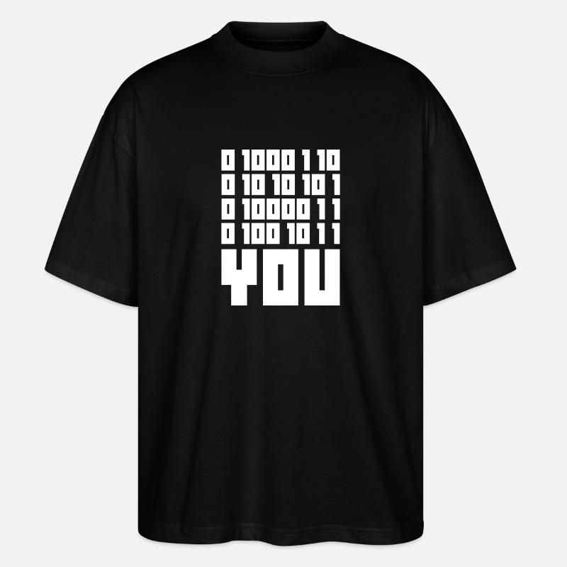 FUCK YOU - Binary code - Stanley/Stella Oversized Unisex Organic T-shirt Blaster 2.0 - black