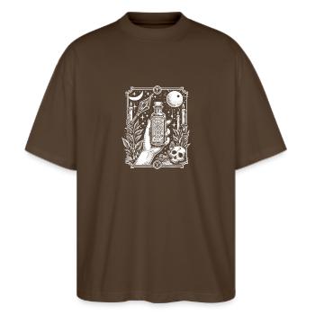 Potion Vial - Stanley/Stella Oversized Unisex Organic T-shirt Blaster 2.0 - mocha - Front - Alina (178cm) & Michal (187cm)
