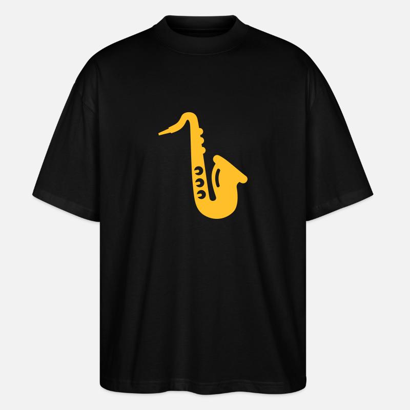 Saxophon - Stanley/Stella Oversized Unisex Bio T-Shirt Blaster 2.0 - Schwarz