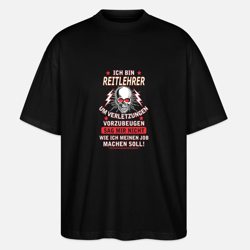 REITLEHRER - Stanley/Stella Oversized Unisex Bio T-Shirt Blaster 2.0 - Schwarz