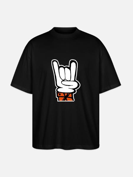 Hand Rock Pommesgabel - Stanley/Stella Oversized Unisex Bio T-Shirt Blaster 2.0 - Schwarz