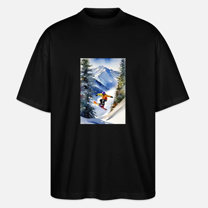 Snowboarder I - Stanley/Stella Oversized Unisex Bio T-Shirt Blaster 2.0 - Schwarz
