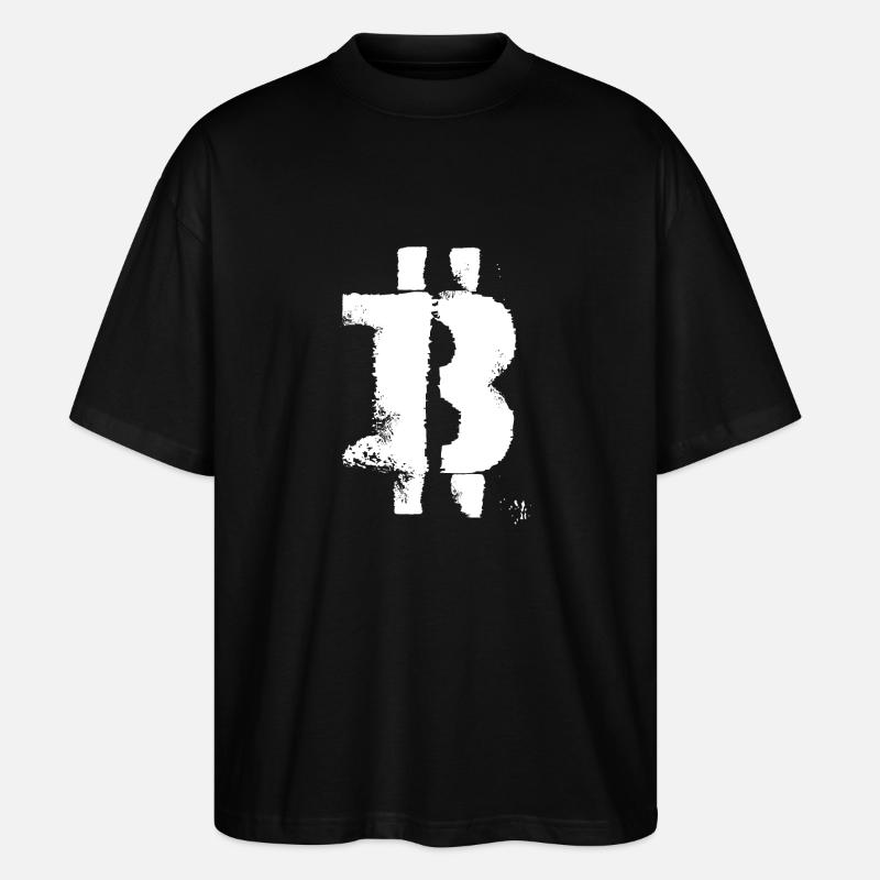 B comme Bitcoin Blanc - T-shirt bio Blaster 2.0 coupe oversize Stanley/Stella Unisexe - noir