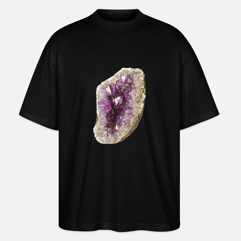 Amethyst Druse Zeichnung - Stanley/Stella Oversized Unisex Bio T-Shirt Blaster 2.0 - Schwarz