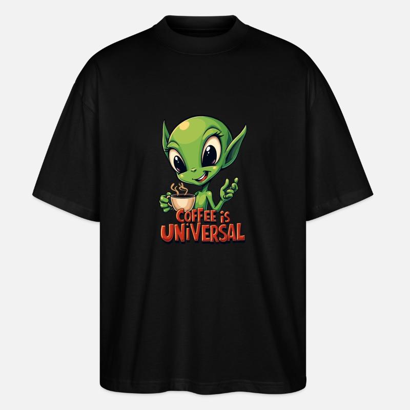 Kaffee ist universell - Stanley/Stella Oversized Unisex Bio T-Shirt Blaster 2.0 - Schwarz