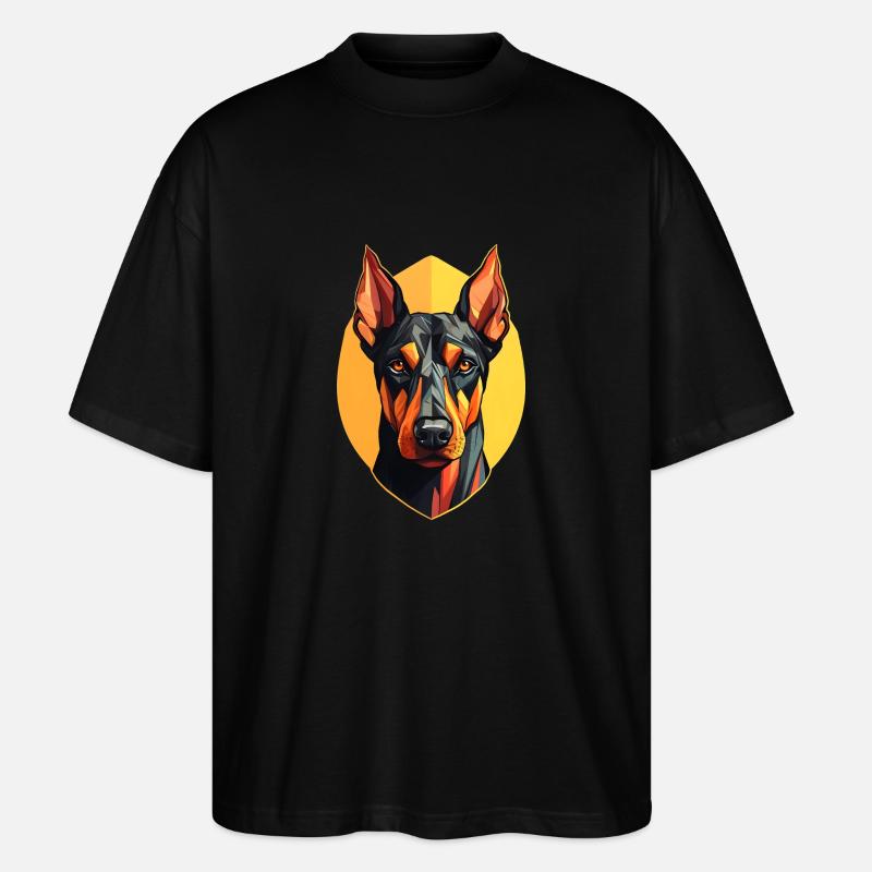 Dobermannhalter cooler Dobermann - Stanley/Stella Oversized Unisex Bio T-Shirt Blaster 2.0 - Schwarz