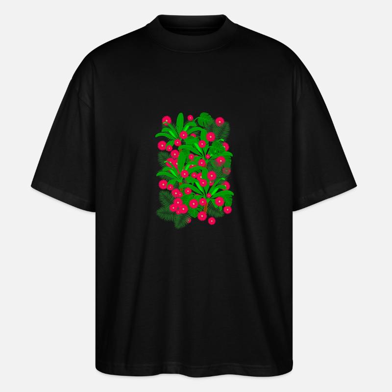 Blumen Wald - Stanley/Stella Oversized Unisex Bio T-Shirt Blaster 2.0 - Schwarz