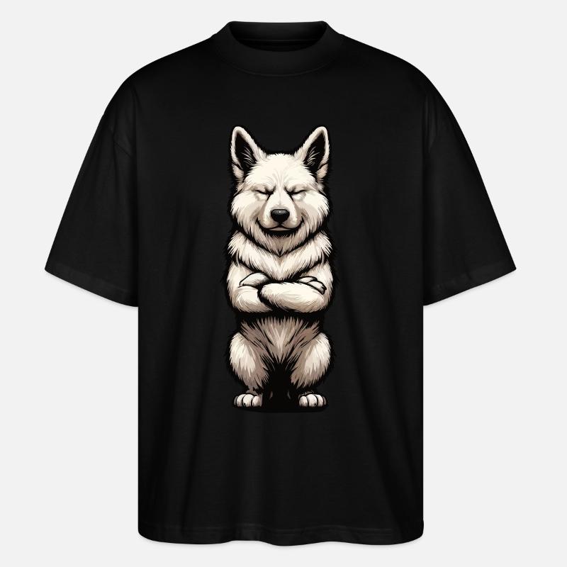 Weißer Schäferhund Schäferhund Schäferhunde - Stanley/Stella Oversized Unisex Bio T-Shirt Blaster 2.0 - Schwarz