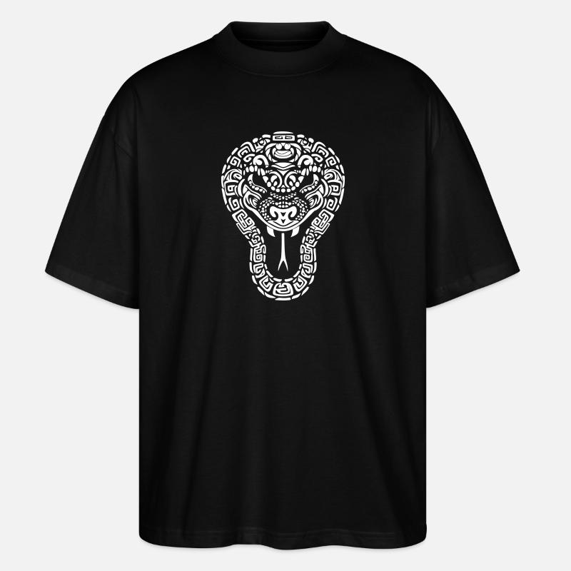 Schlangenkopf - Tribal Python - Stanley/Stella Oversized Unisex Bio T-Shirt Blaster 2.0 - Schwarz