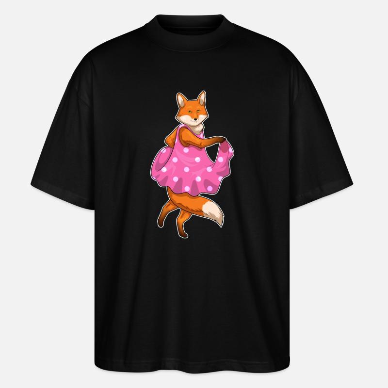 Fuchs Polka Dots Kleid - Stanley/Stella Oversized Unisex Bio T-Shirt Blaster 2.0 - Schwarz