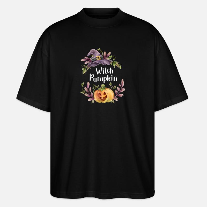 Blumen Hexe Kürbis - Stanley/Stella Oversized Unisex Bio T-Shirt Blaster 2.0 - Schwarz