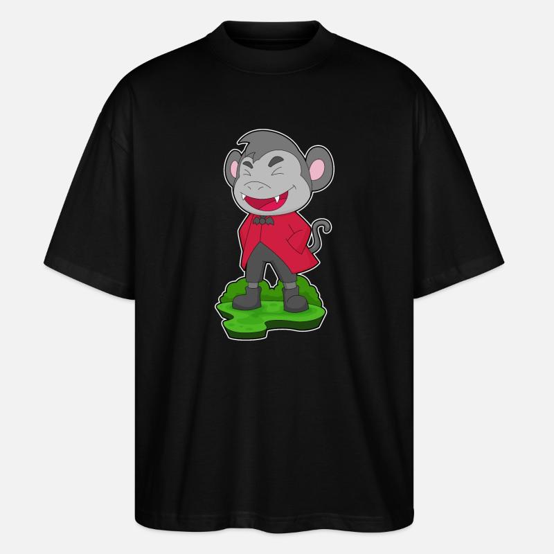 Affe Halloween Vampir - Stanley/Stella Oversized Unisex Bio T-Shirt Blaster 2.0 - Schwarz