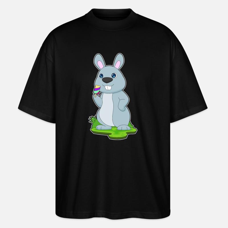 Popsicles lapin - T-shirt bio Blaster 2.0 coupe oversize Stanley/Stella Unisexe - noir