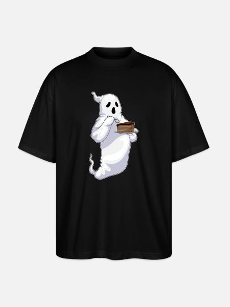 Ghost Halloween Cake - Stanley/Stella Oversized Unisex Organic T-shirt Blaster 2.0 - black