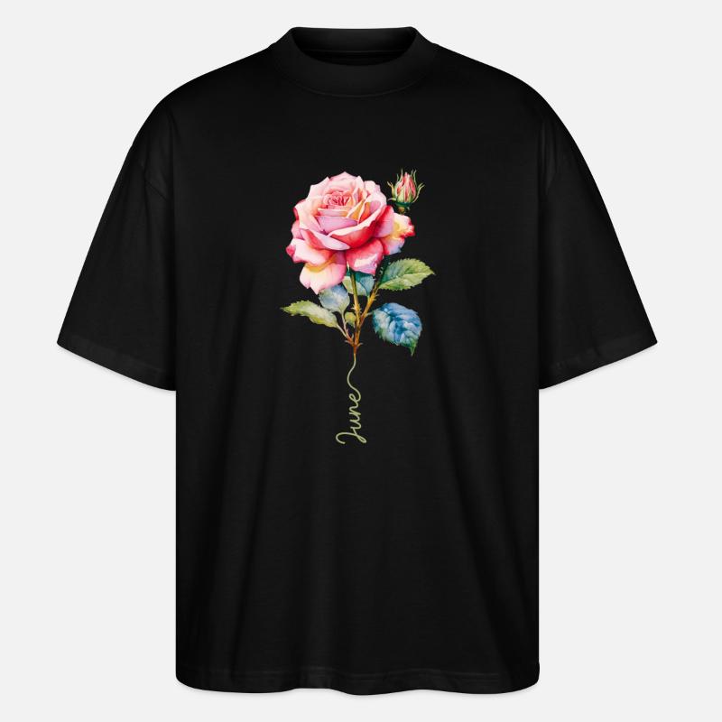 Rosa lackiert mit lebendigen Details - Stanley/Stella Oversized Unisex Bio T-Shirt Blaster 2.0 - Schwarz