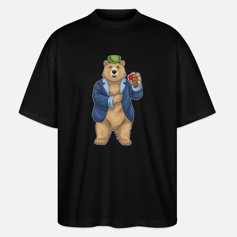 Bear Poker Jetons de poker - T-shirt bio Blaster 2.0 coupe oversize Stanley/Stella Unisexe - noir