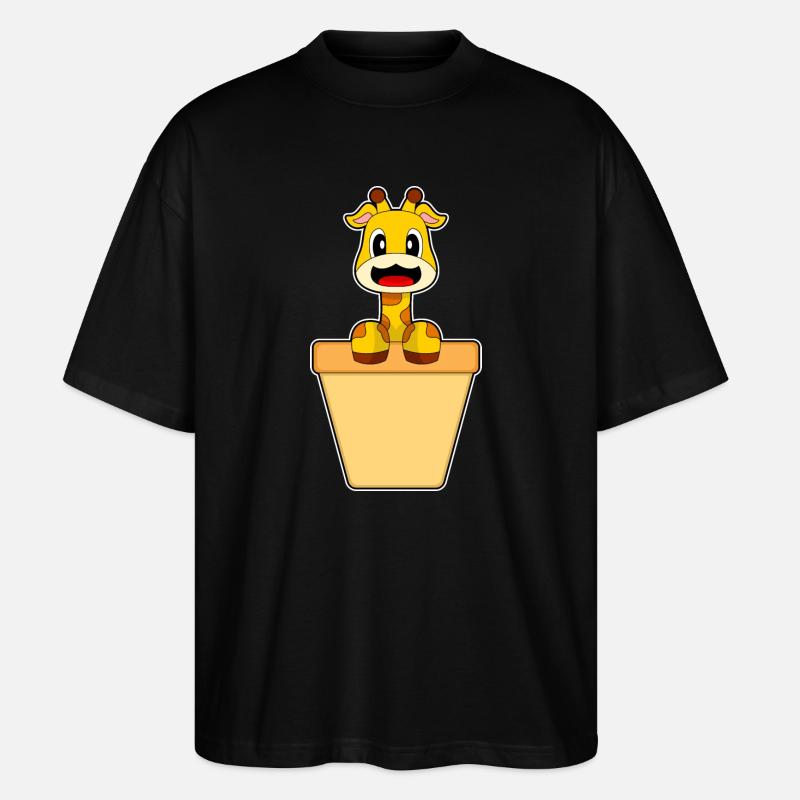 Giraffe Cream Cone - Stanley/Stella Oversized Unisex Organic T-shirt Blaster 2.0 - black