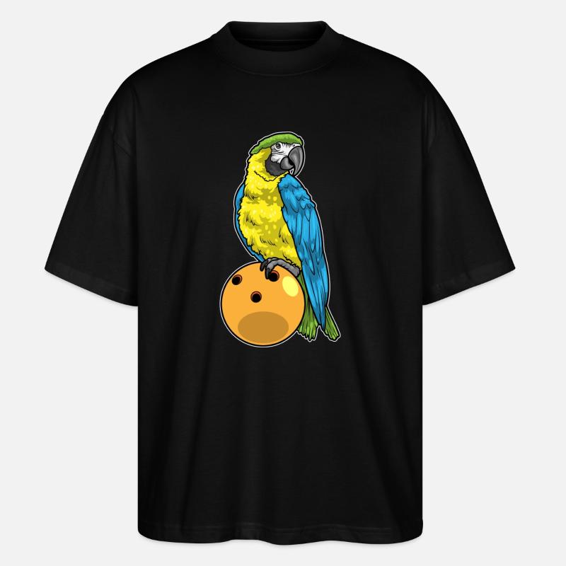 Papagei Bowling Bowlingkugel - Stanley/Stella Oversized Unisex Bio T-Shirt Blaster 2.0 - Schwarz