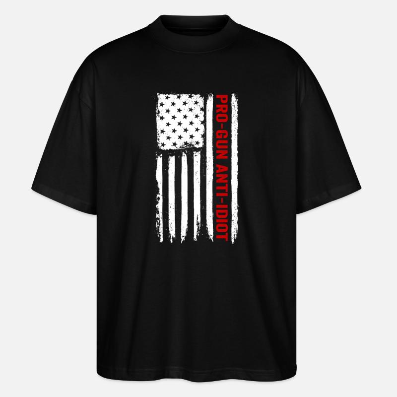 Pro-Waffen, Anti-Idiot - Stanley/Stella Oversized Unisex Bio T-Shirt Blaster 2.0 - Schwarz