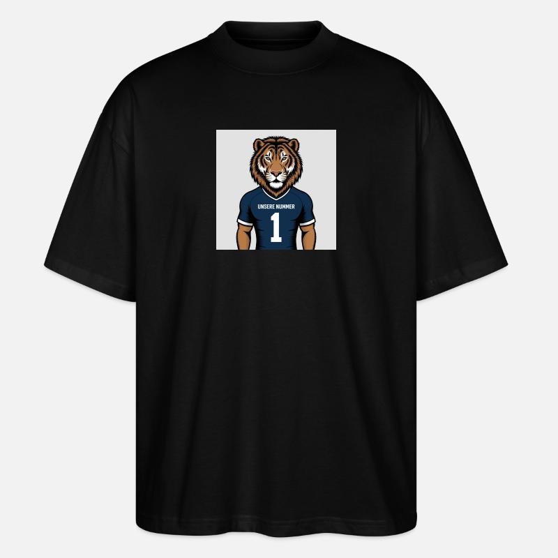 Imprimé du maillot mascotte du Tigre - T-shirt bio Blaster 2.0 coupe oversize Stanley/Stella Unisexe - noir