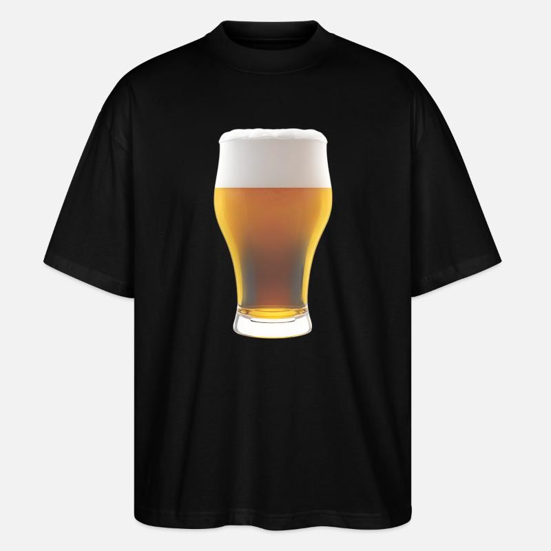 Verre dégradé de bière avec mousse - T-shirt bio Blaster 2.0 coupe oversize Stanley/Stella Unisexe - noir