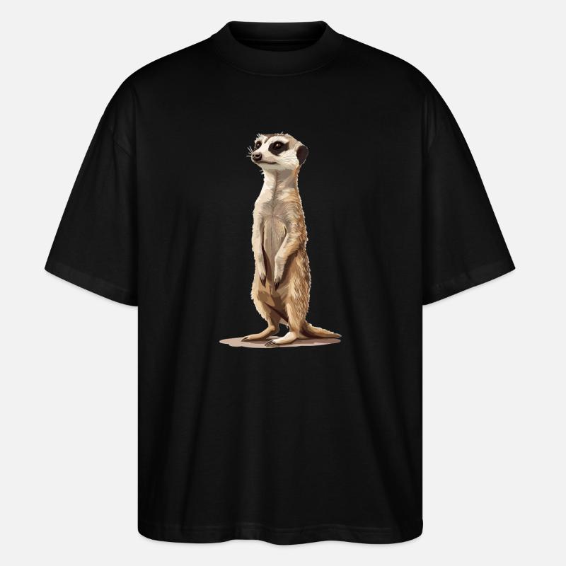 Meerkat Erdmännchen - Stanley/Stella Oversized Unisex Bio T-Shirt Blaster 2.0 - Schwarz