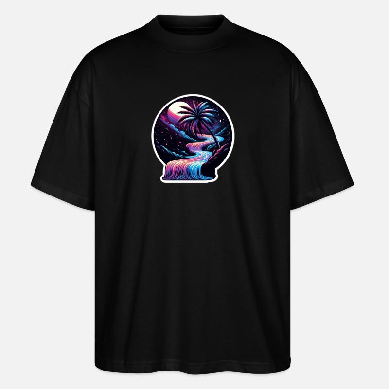 Palmier Galaxa - T-shirt bio Blaster 2.0 coupe oversize Stanley/Stella Unisexe - noir