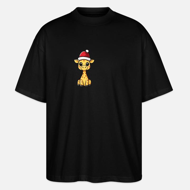 Girafe Noël mignon - T-shirt bio Blaster 2.0 coupe oversize Stanley/Stella Unisexe - noir