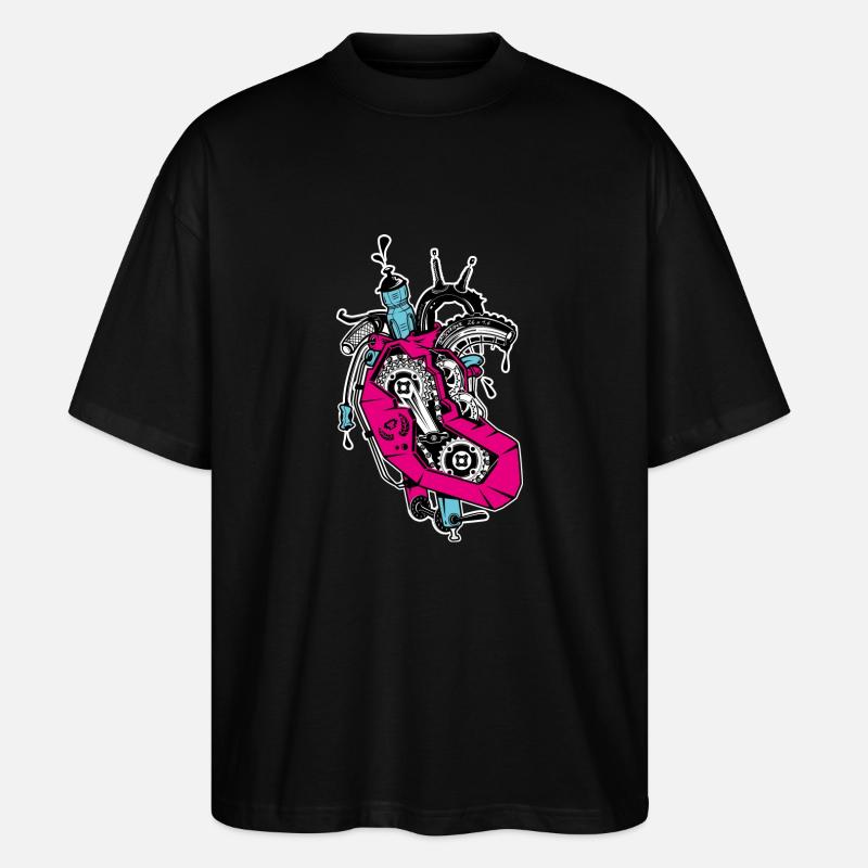 coeur de roue - T-shirt bio Blaster 2.0 coupe oversize Stanley/Stella Unisexe - noir