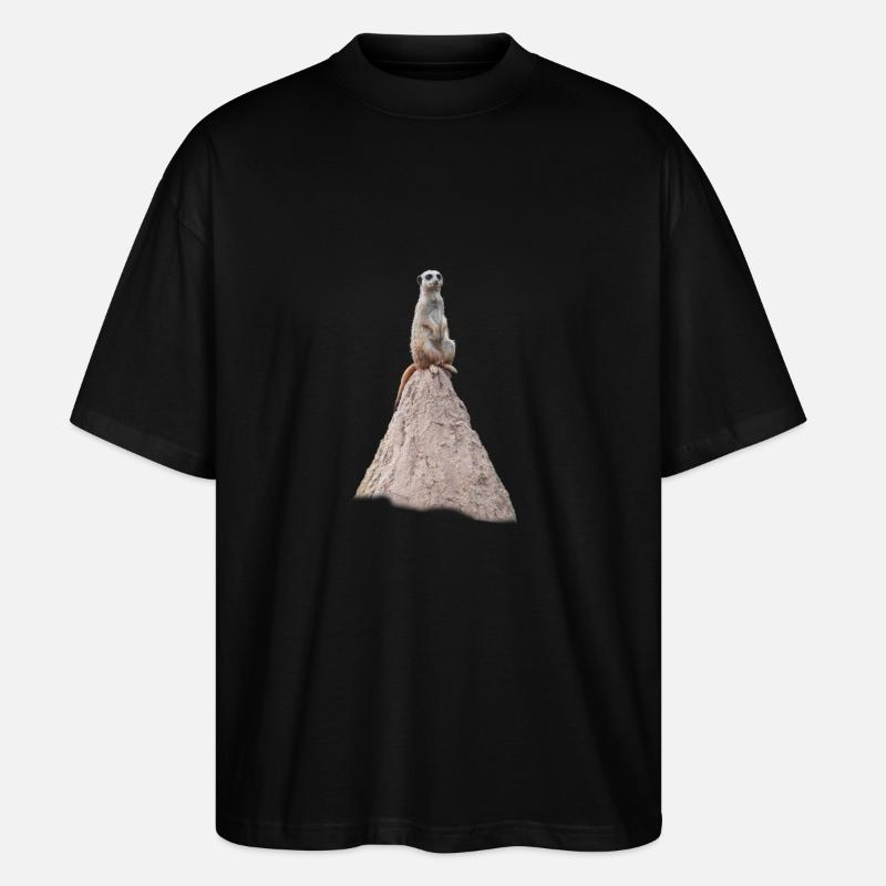 Erdmännchen_Hügel_1 - Stanley/Stella Oversized Unisex Bio T-Shirt Blaster 2.0 - Schwarz