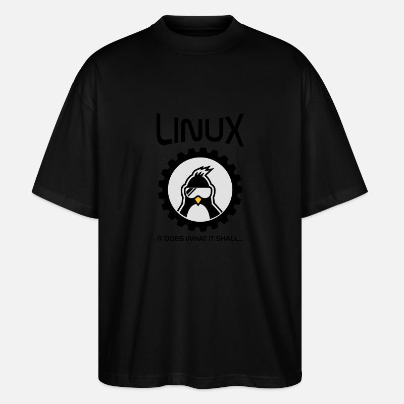 linux does what it shall - Stanley/Stella Oversized Unisex Organic T-shirt Blaster 2.0 - black